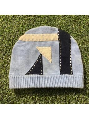Vintage 90’s Fox Urbanwear Blue and black beanie with unique design